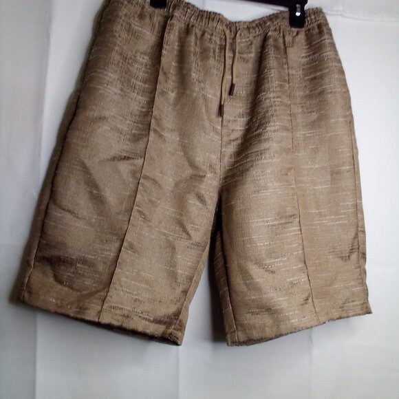 Boohoo Man Shorts Men 2XL Drawstring Elastic Pockets Textured Gold - Picture 2 of 16